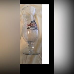 Hard Rock Cafe Orlando Clear Hurricane Glass Drink Collectible Glass